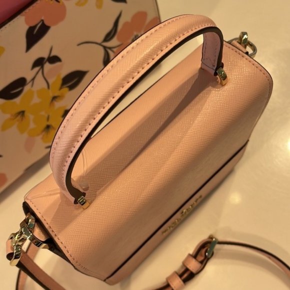 Kate Spade Staci Square Crossbody Saffiano Leather Chalk Pink - Picture 14 of 16
